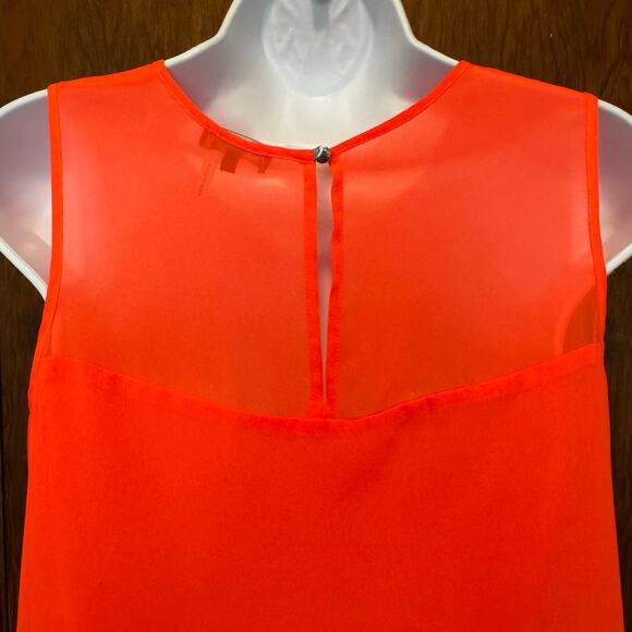 Vince Camuto Neon Orange Flowy‎ Asymmetrical Tank XS - Picture 5 of 10
